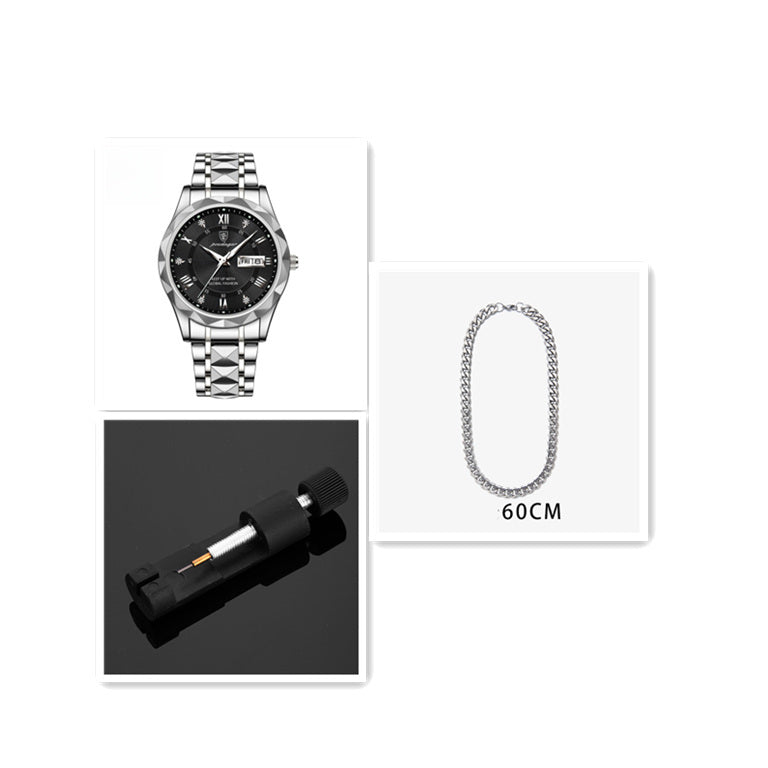 Men's Waterproof Double Calendar Luminous Quartz Watch With a Special Discount (Buy One ,Get one Free]