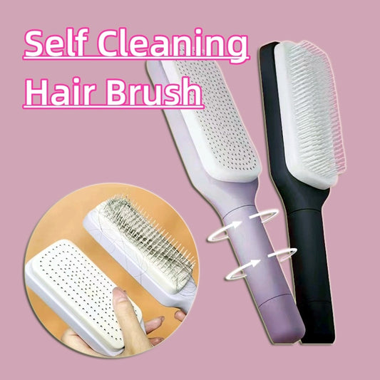 Self Cleaning Hair Brush New Self-Cleaning Anti-Static Massage Comb Scalable Rotate Lifting Self Cleaning Hairbrush