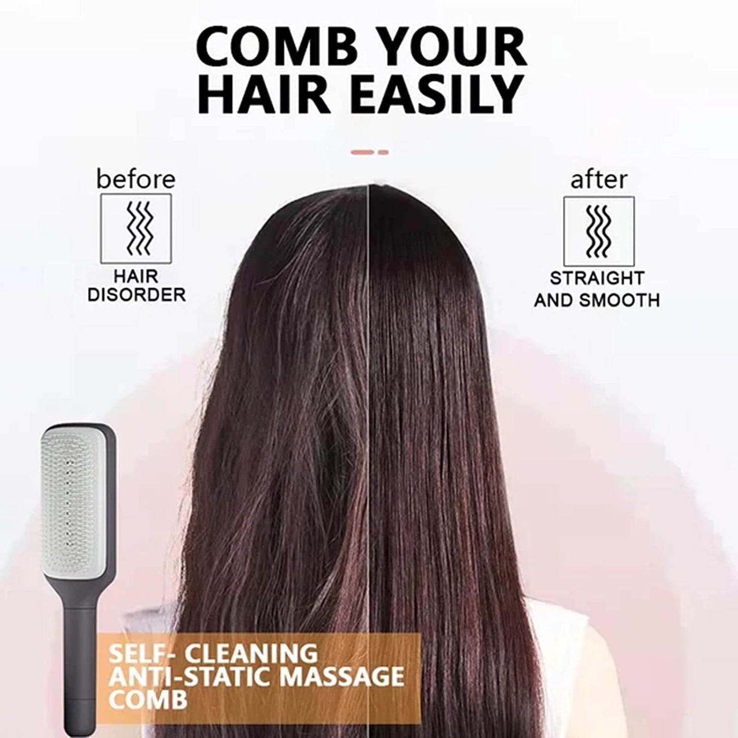 Self Cleaning Hair Brush New Self-Cleaning Anti-Static Massage Comb Scalable Rotate Lifting Self Cleaning Hairbrush