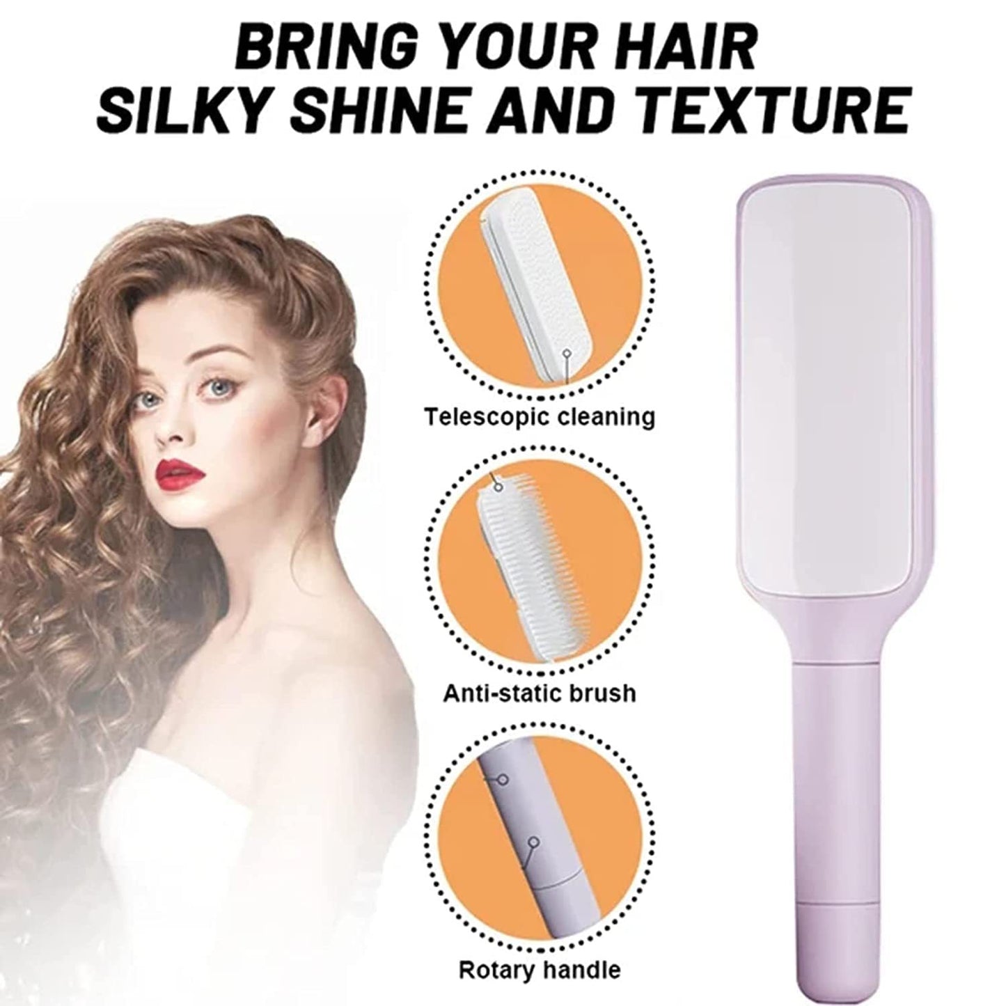 Self Cleaning Hair Brush New Self-Cleaning Anti-Static Massage Comb Scalable Rotate Lifting Self Cleaning Hairbrush