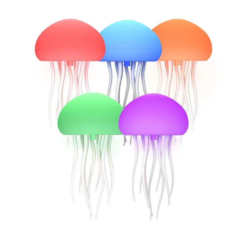 Cartoon Jellyfish Night Light Atmosphere RGB Gradient Cute Jellyfish Bedside Lamp Voice Control Type-C Charging LED Night Lamp