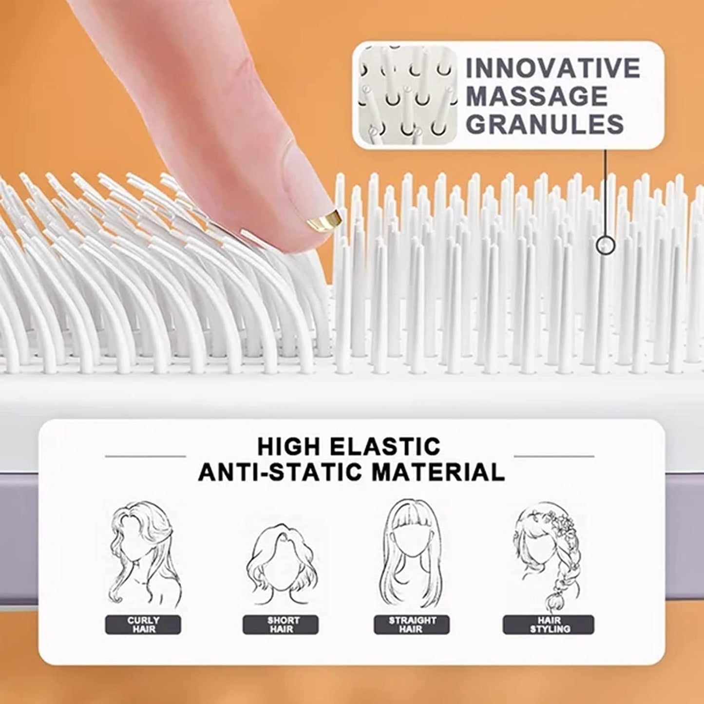 Self Cleaning Hair Brush New Self-Cleaning Anti-Static Massage Comb Scalable Rotate Lifting Self Cleaning Hairbrush