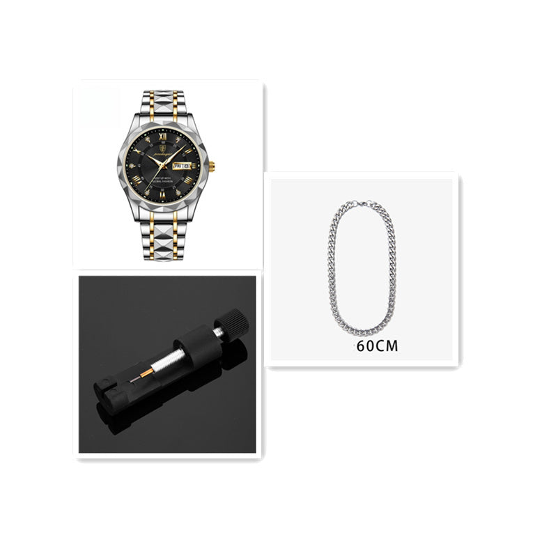 Men's Waterproof Double Calendar Luminous Quartz Watch With a Special Discount (Buy One ,Get one Free]