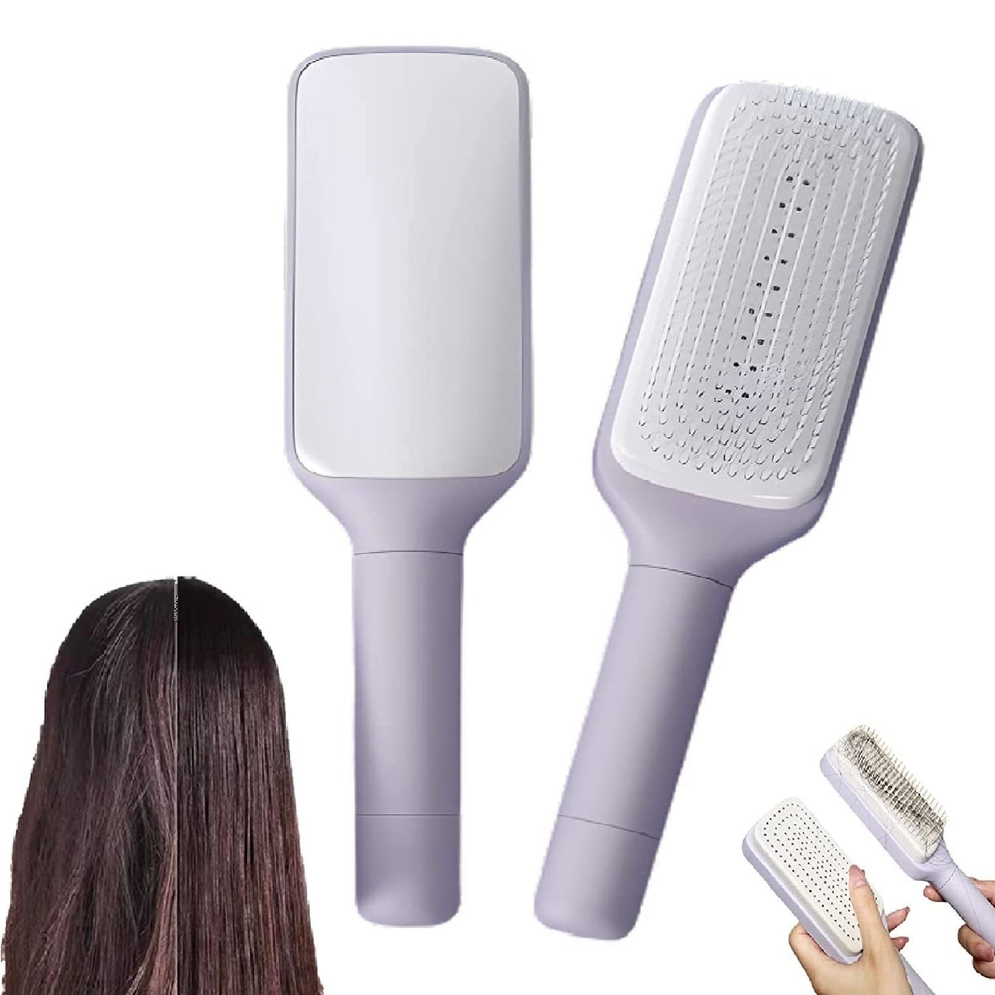 Self Cleaning Hair Brush New Self-Cleaning Anti-Static Massage Comb Scalable Rotate Lifting Self Cleaning Hairbrush